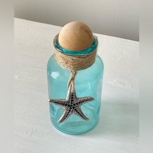 (1) Pewter starfish decorative bottle